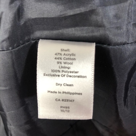 Talbots Woven Blue Ribbon Trim Jacket Sz 8 - Picture 6 of 8